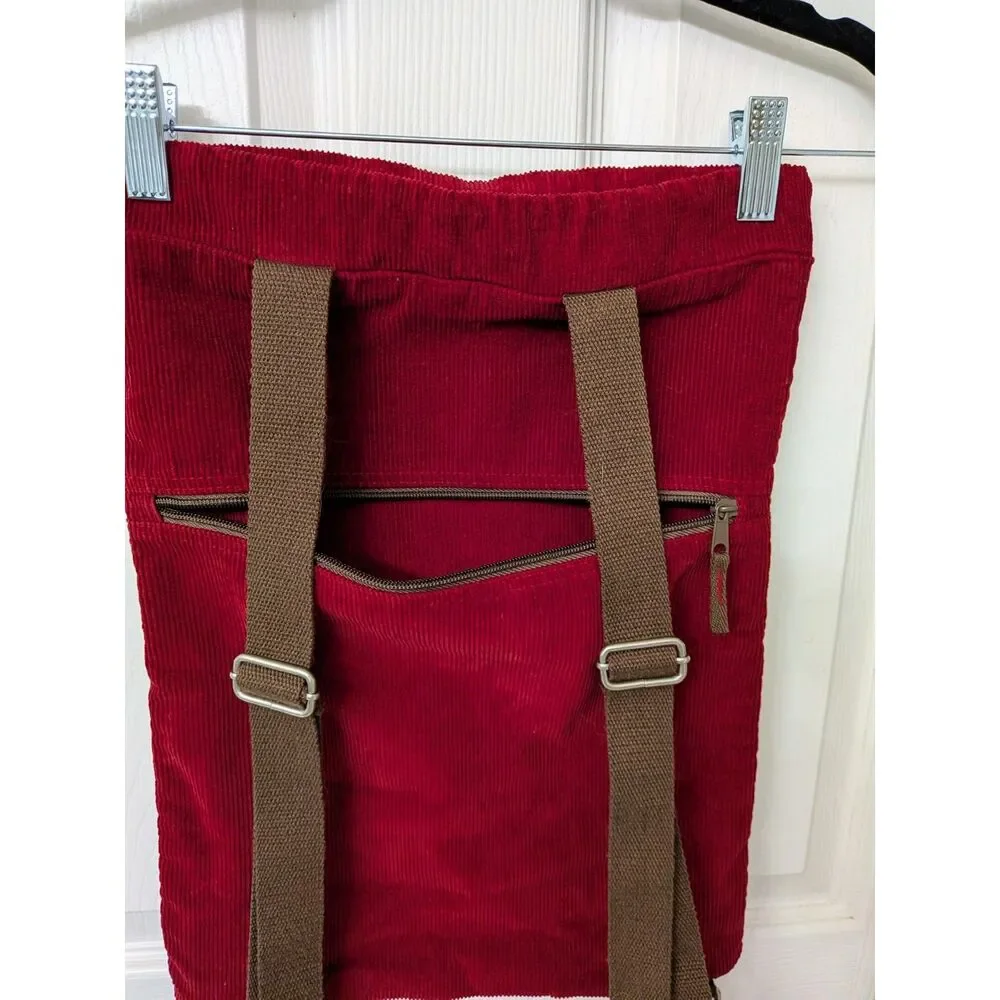 Life is Good Cinch Corduroy Red Backpack| Size 12 1/2” x 17”